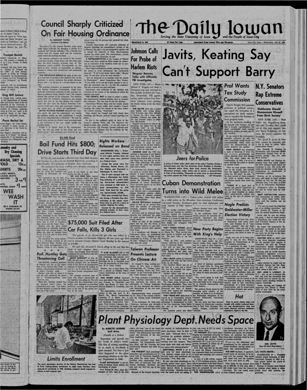 Daily Iowan (Iowa City, Iowa), 1964-07-22