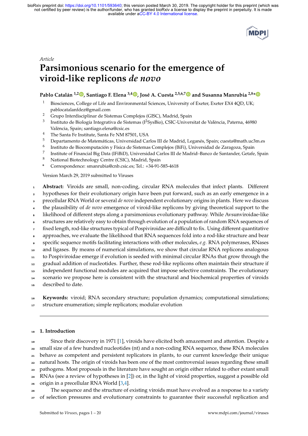 Parsimonious Scenario for the Emergence of Viroid-Like Replicons De Novo