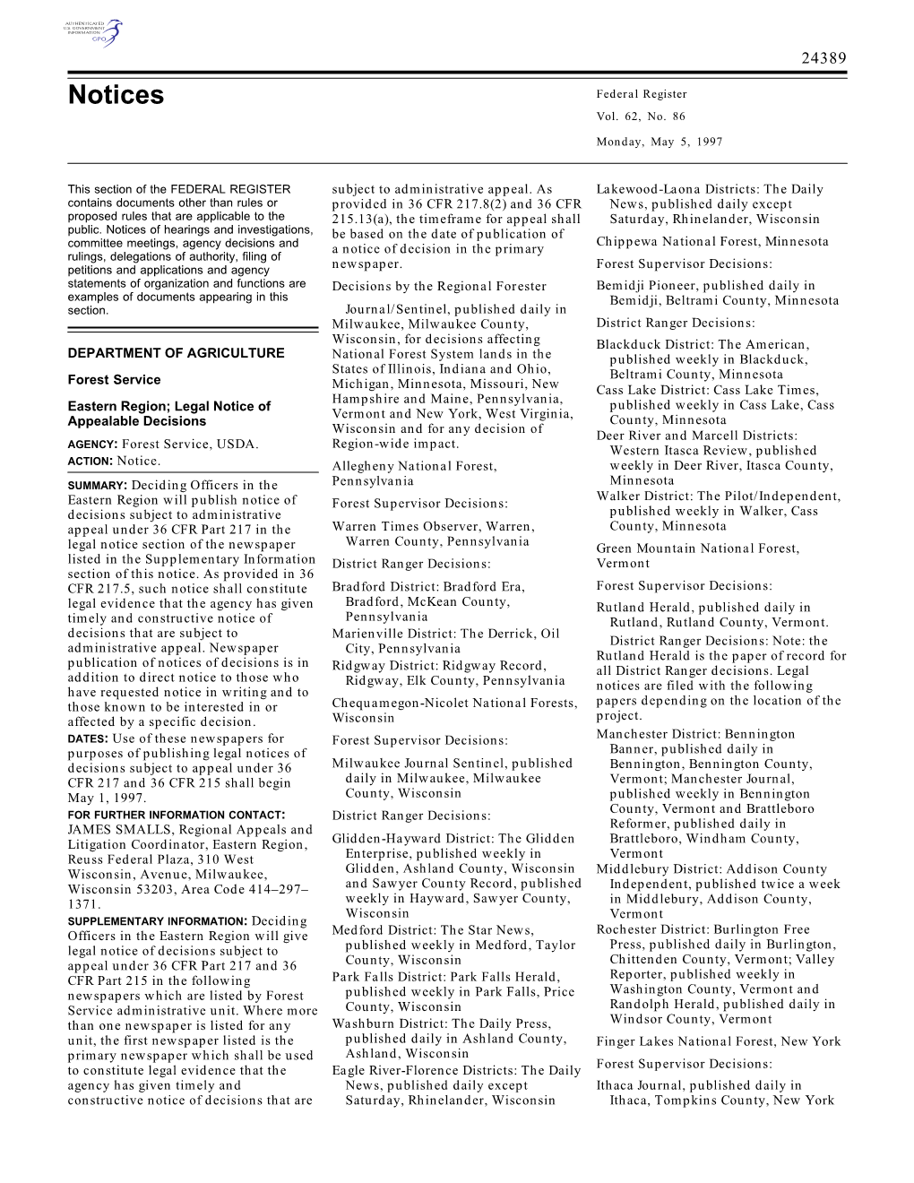 Notices Federal Register Vol