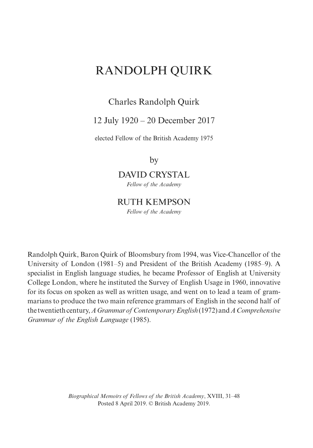 Randolph Quirk