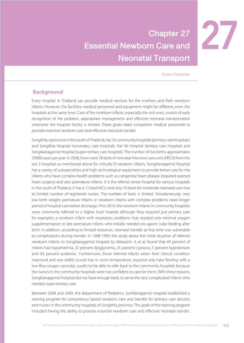 Chapter 27 Essential Newborn Care and Neonatal Transport