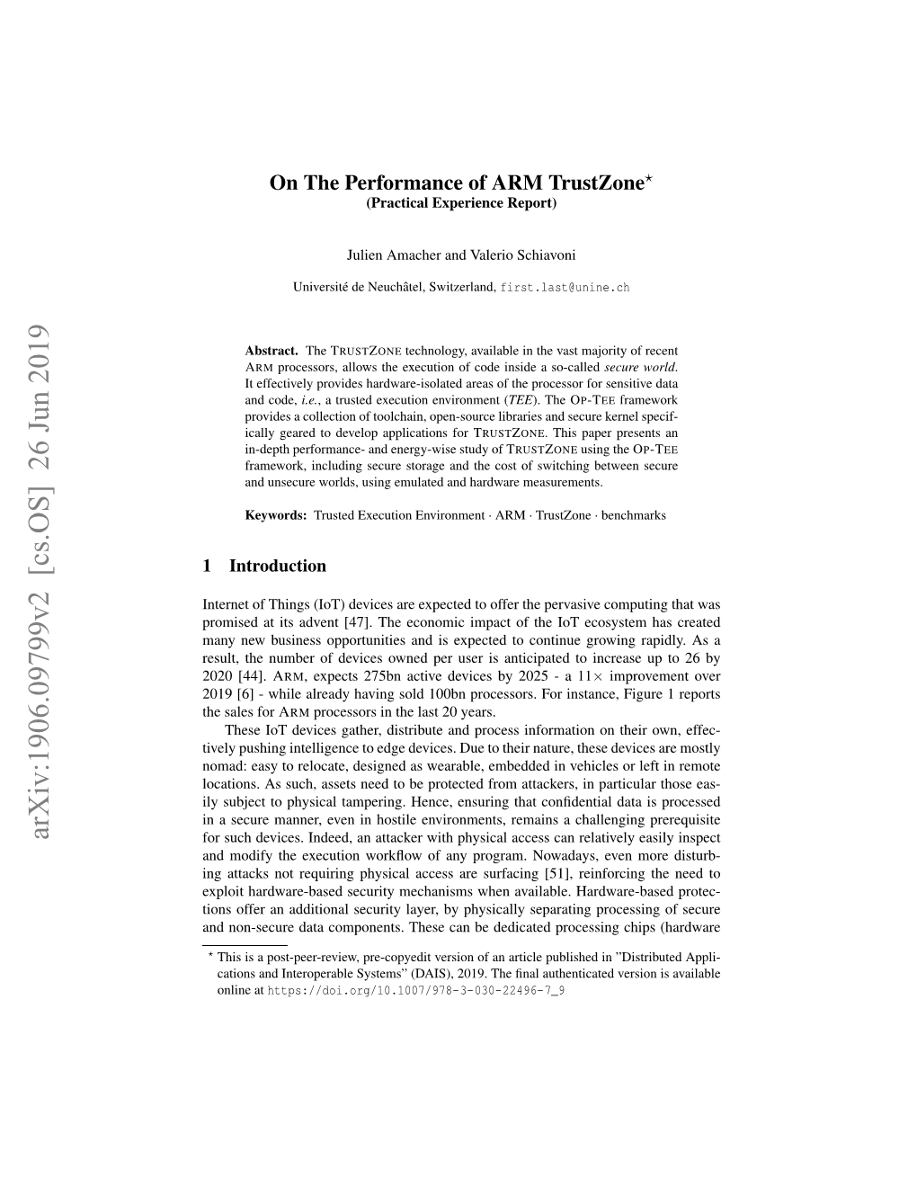 Arxiv:1906.09799V2 [Cs.OS] 26 Jun 2019 for Such Devices