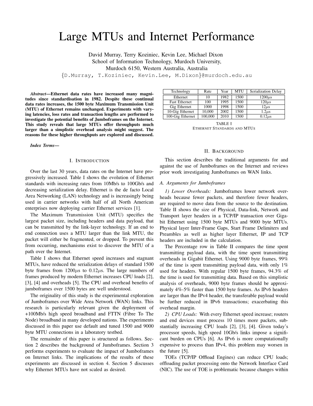 Large Mtus and Internet Performance