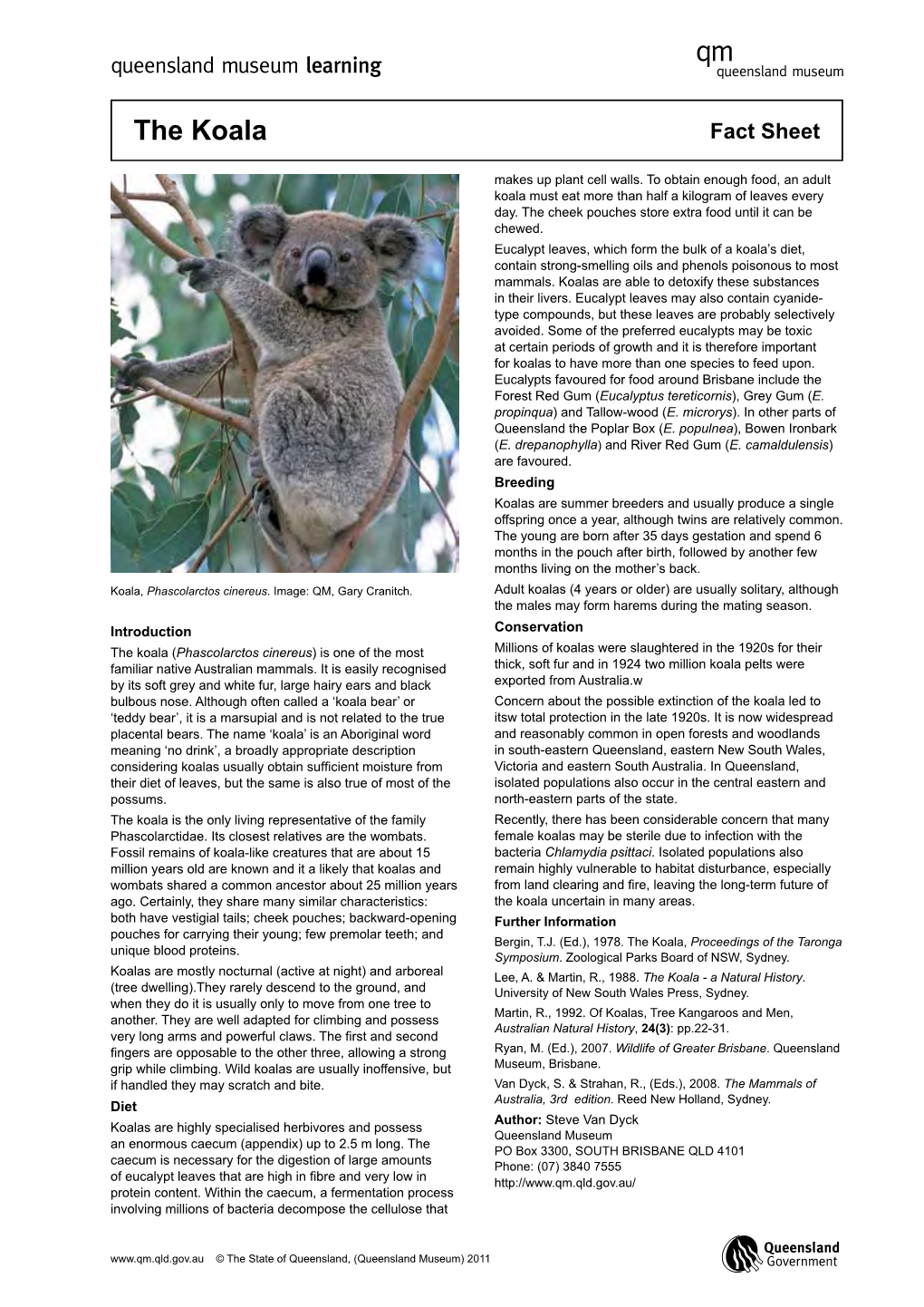 The Koala Fact Sheet