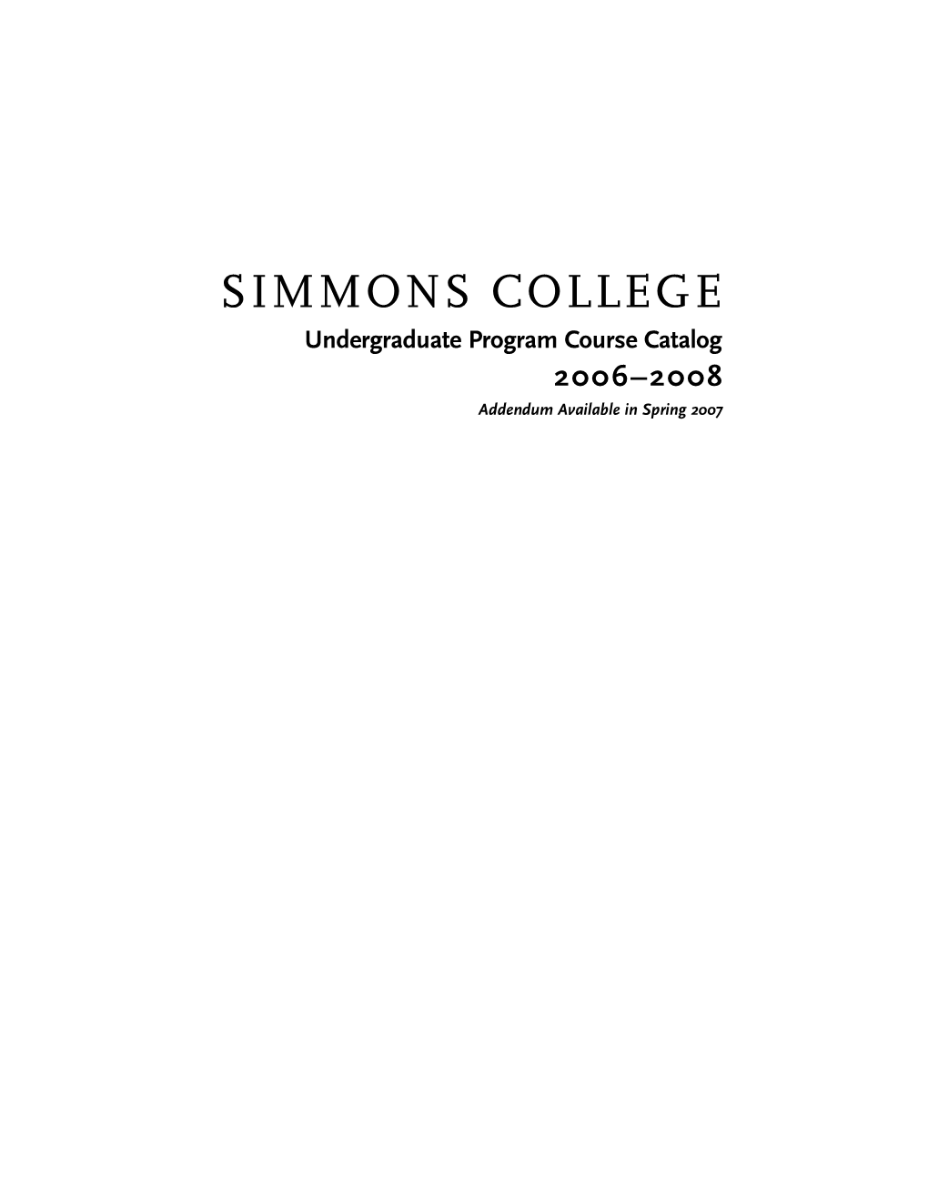 2006-2008 Undergraduate Course Catalog