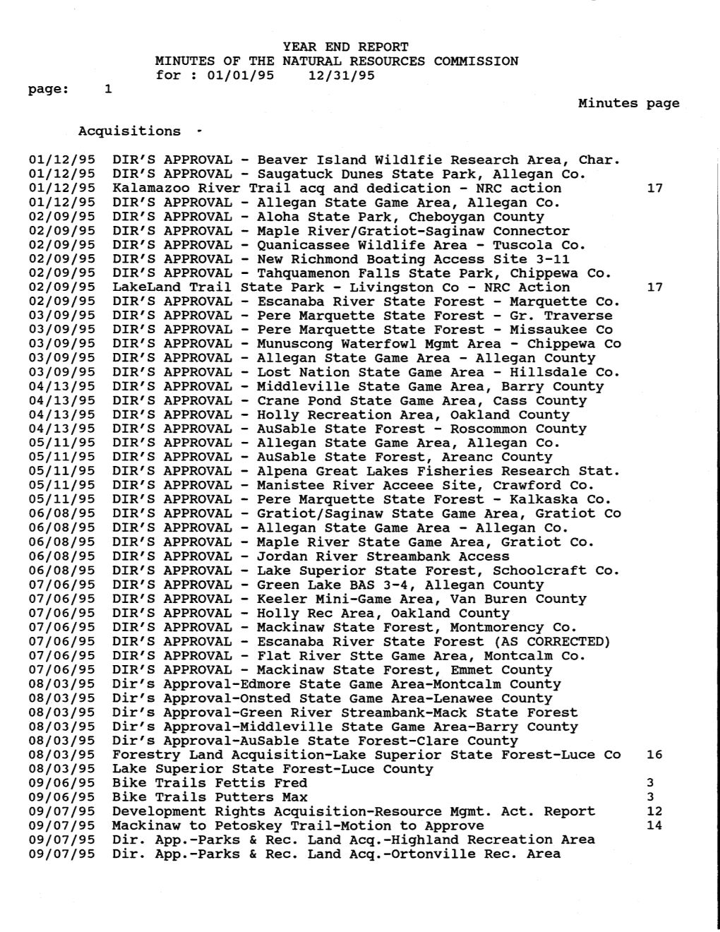 Year Eno Report Minutes of the Natural