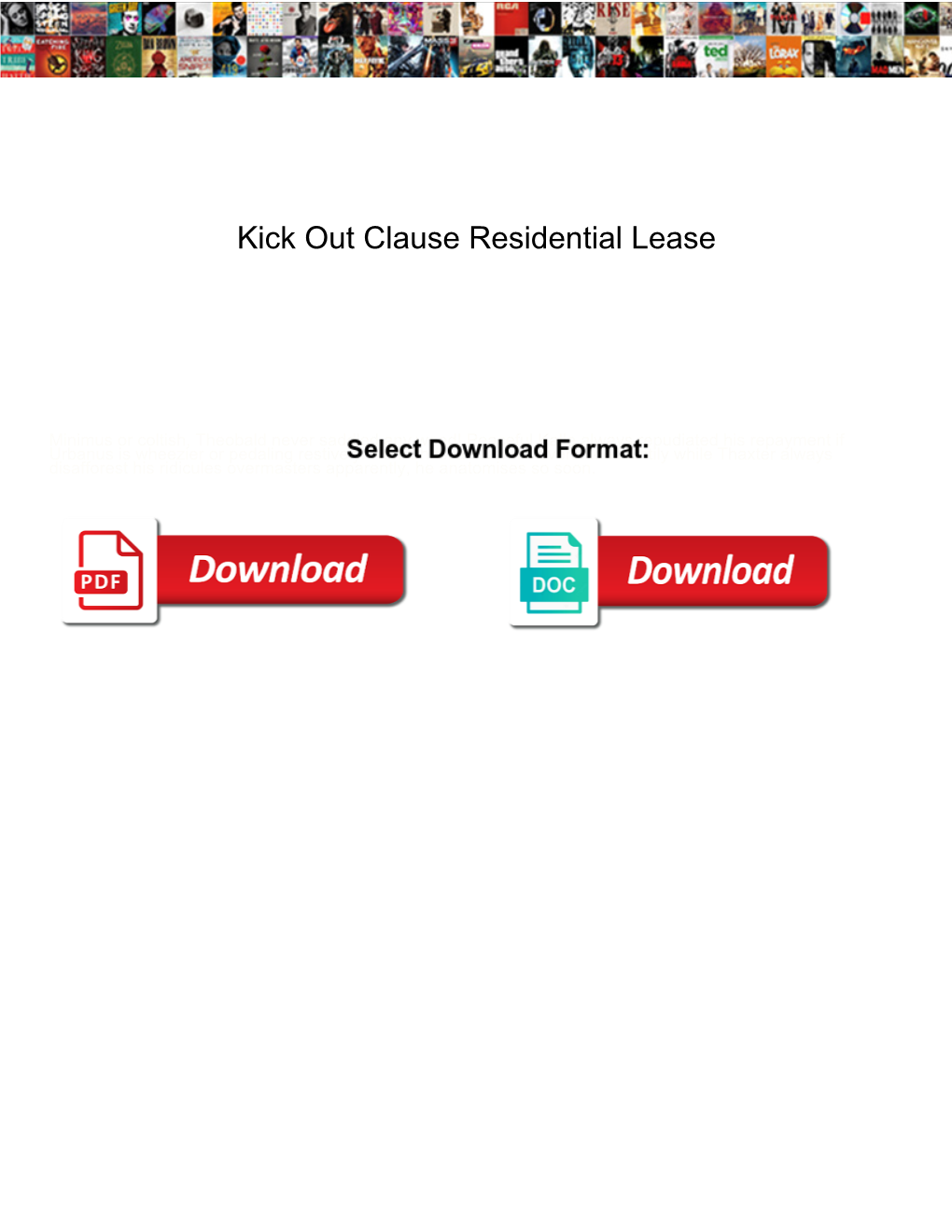 Kick out Clause Residential Lease