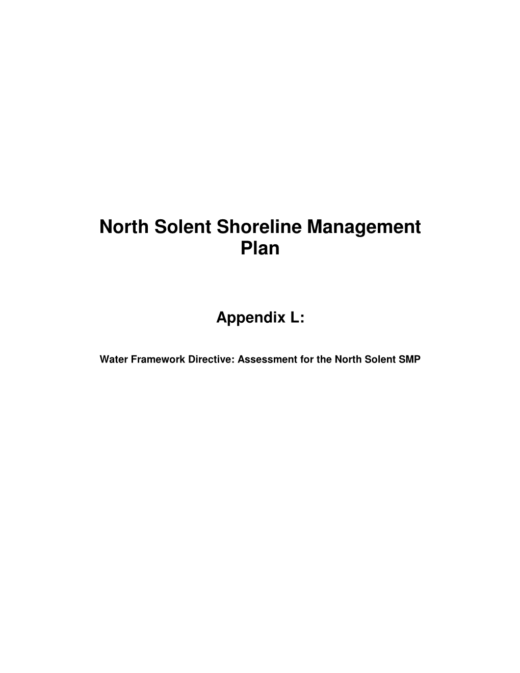 Appendix L Water Framework Directive Assessment