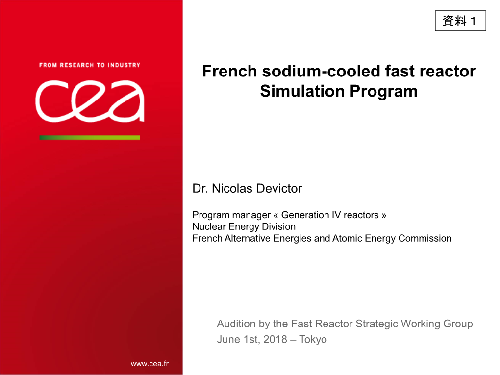 French Sodium-Cooled Fast Reactor Simulation Program
