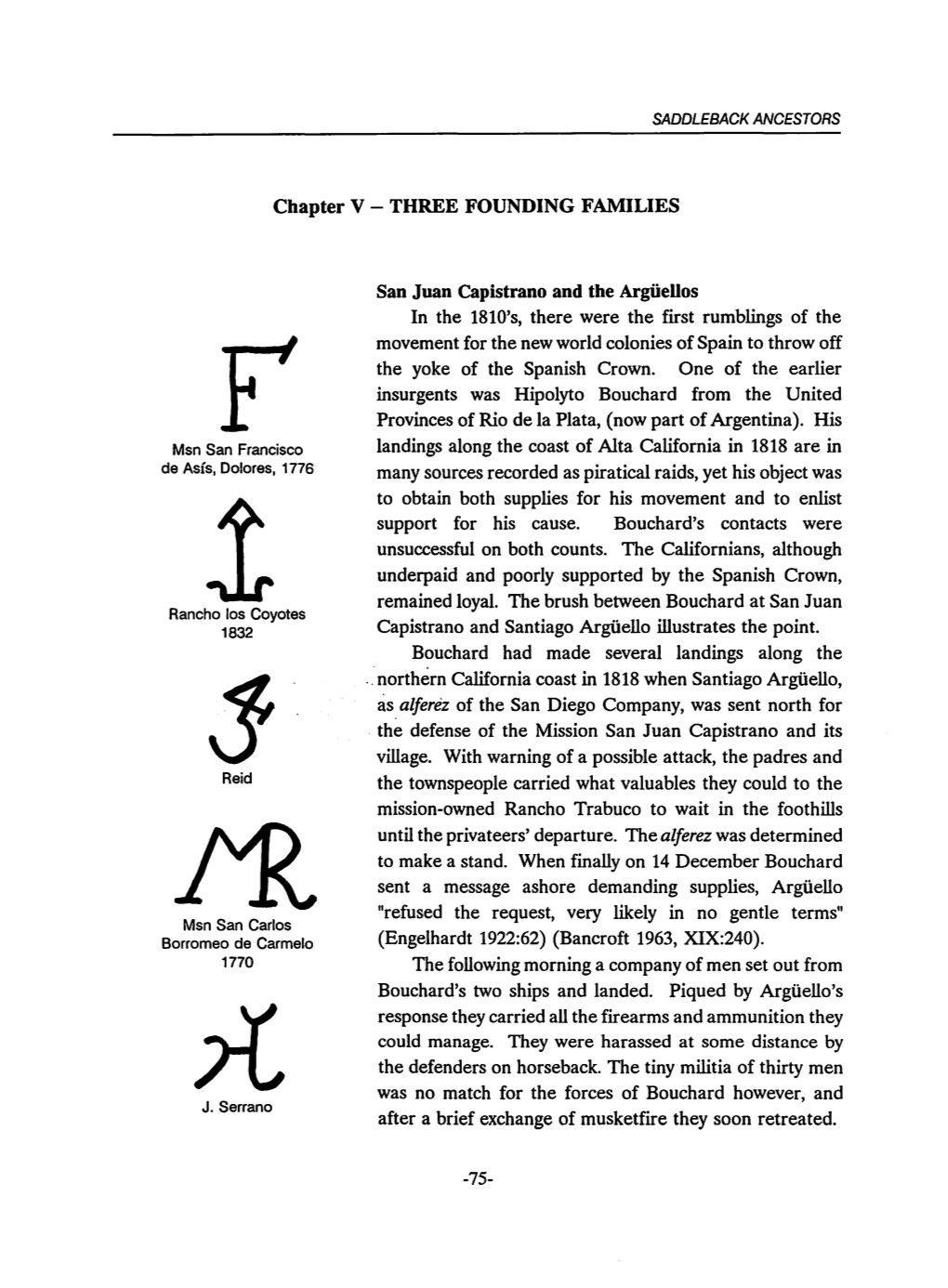 Chapter V - THREE FOUNDING FAMILIES