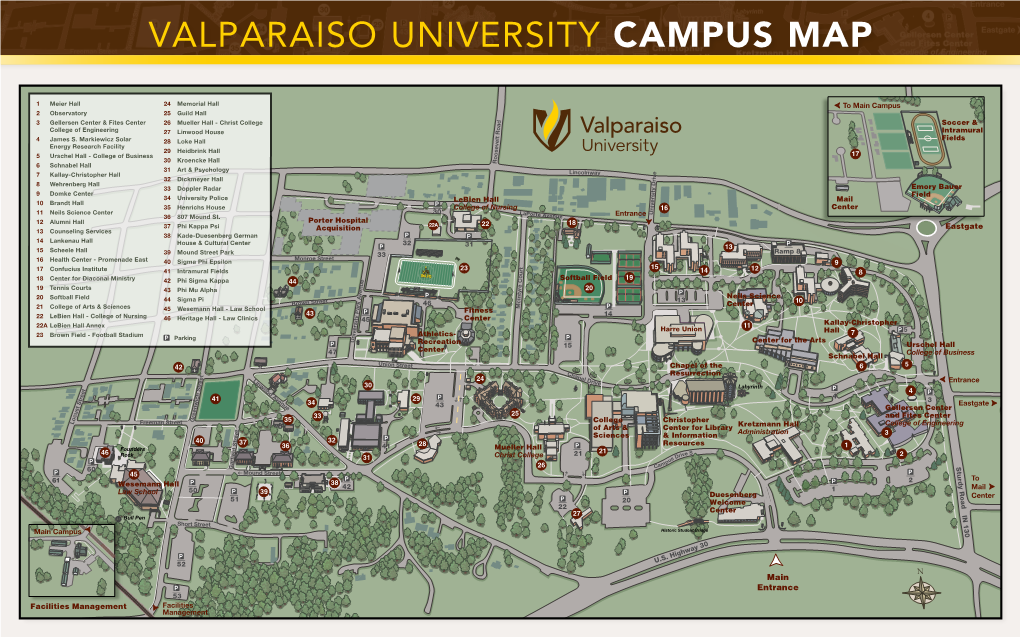 Valparaiso University CAMPUS MAP