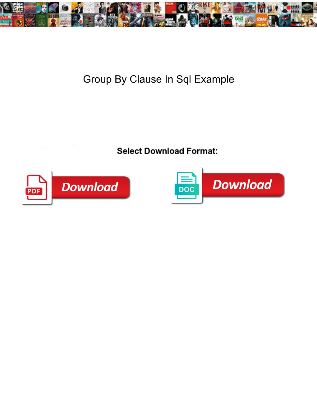 Group by Clause in Sql Example