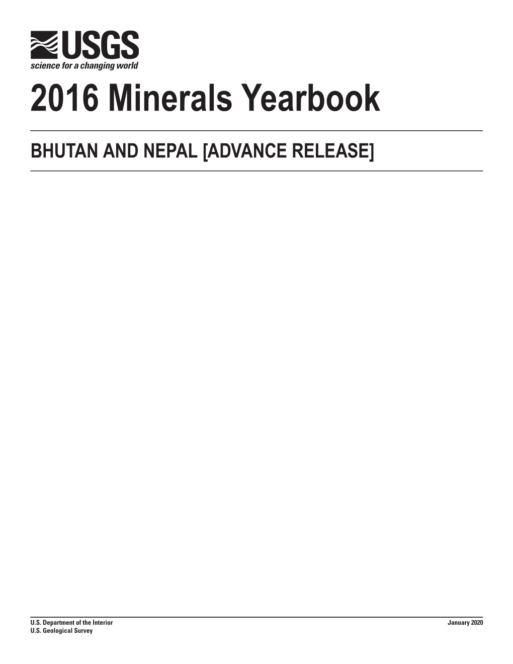 The Mineral Industries of Bhutan and Nepal in 2016