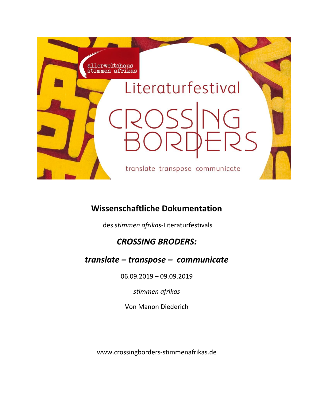 Wissenschaftliche Dokumentation Crossing Borders