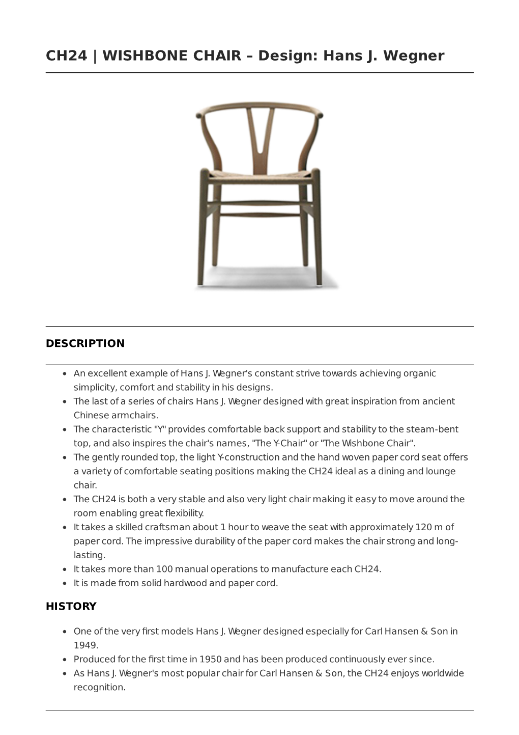 CH24 | WISHBONE CHAIR – Design: Hans J. Wegner