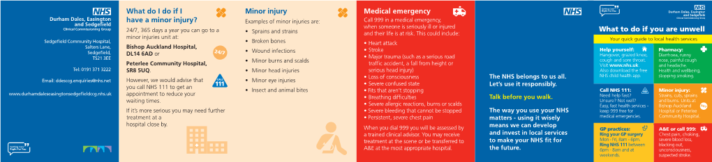 Medical Emergency Minor Injury