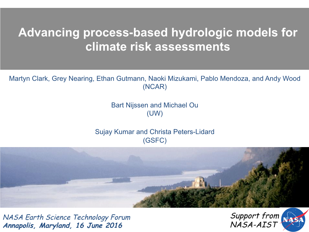 Advancing Process-Based Hydrologic Models for Climate Risk Assessments