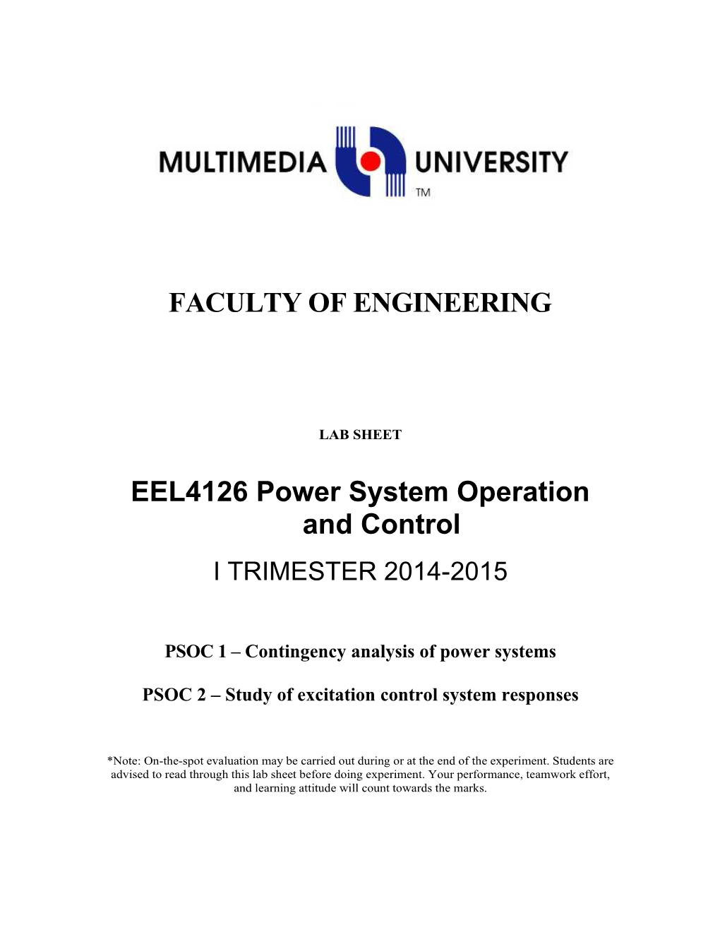 EEL4126 Power System Operation and Control