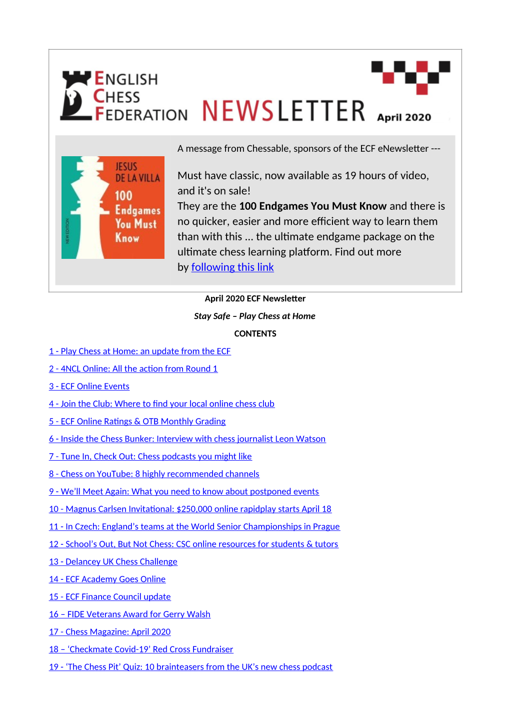 ECF Enewsletter April 2020