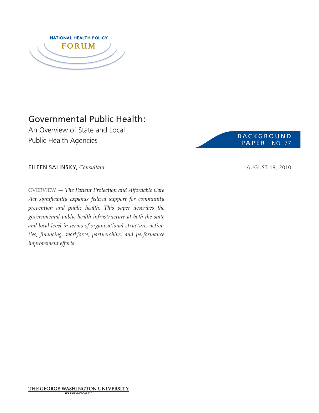 Governmental Public Health