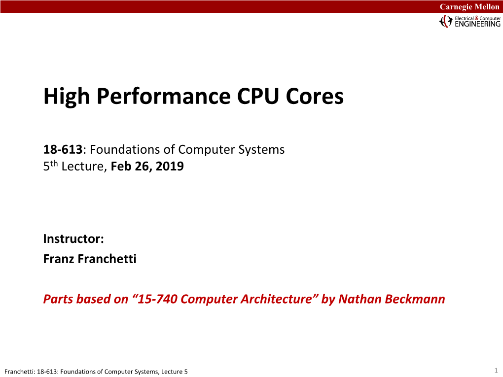 How to Write Fast Code SIMD Vectorization, Part 1 18-645, Spring