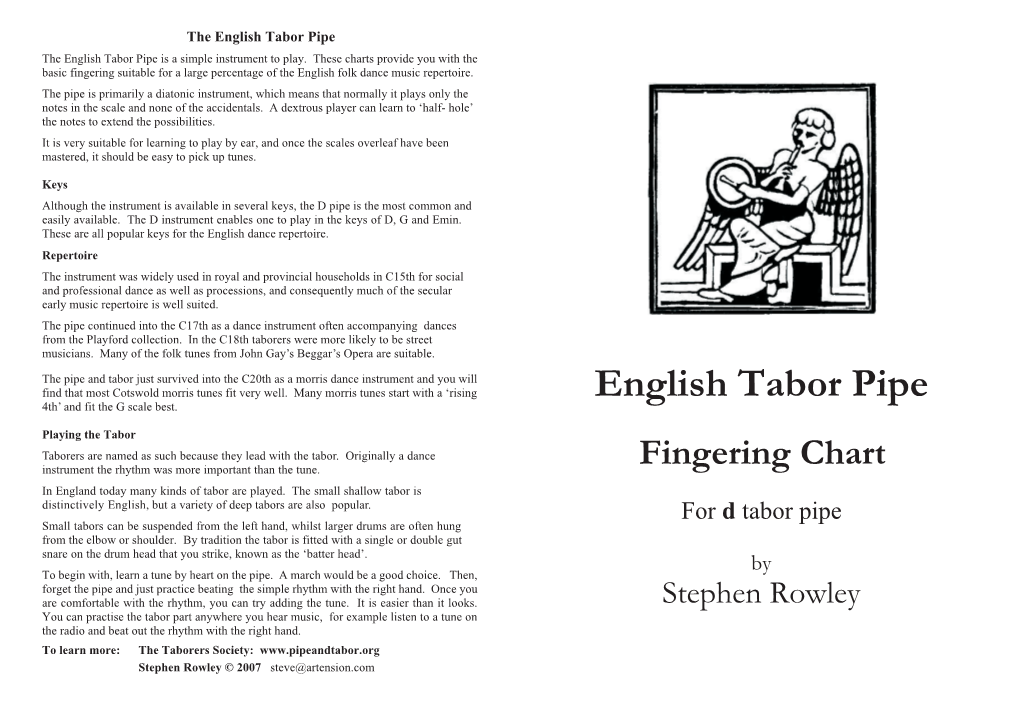 Tabor Pipe Fingering Chart (Download)