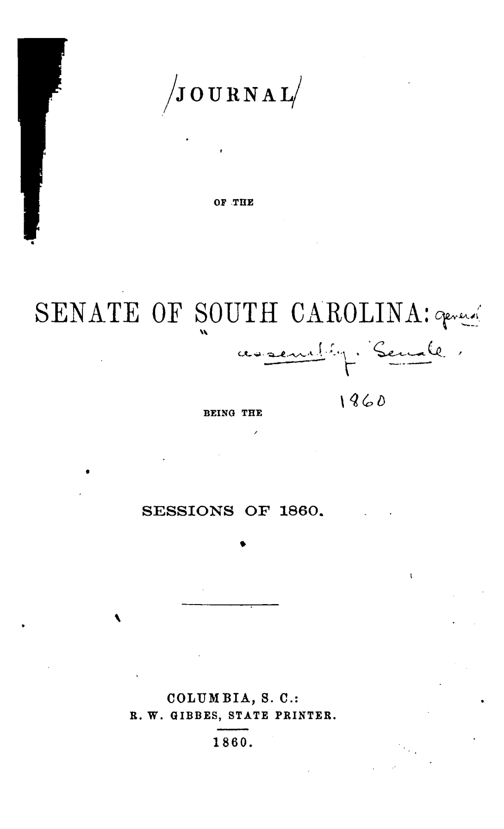 Journal of the Senate of the State of South Carolina