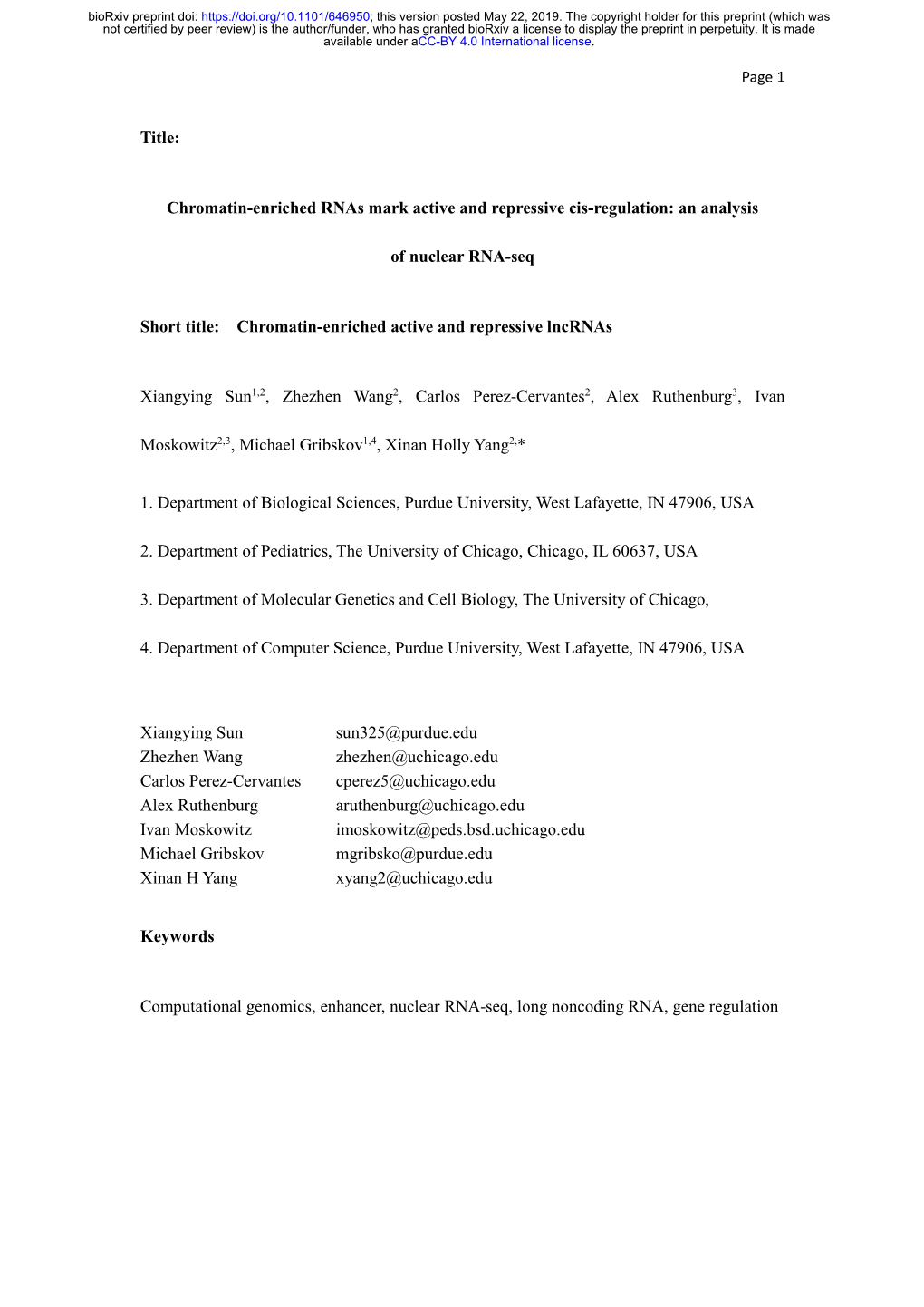 An Analysis of Nuclear RNA-Seq