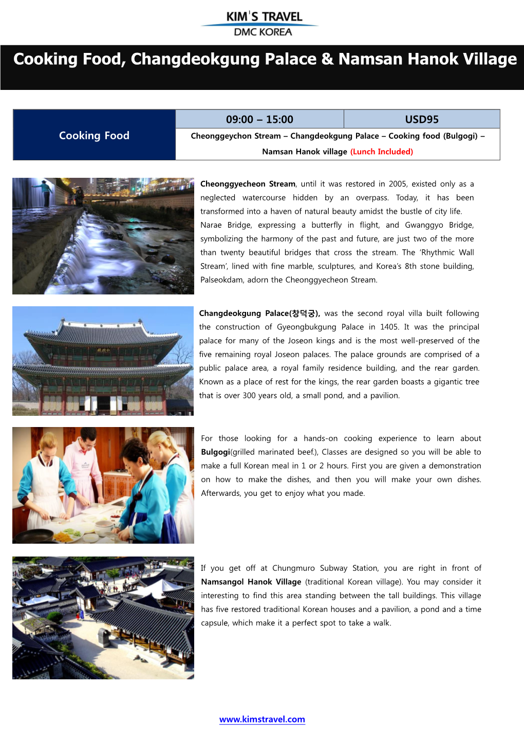 Cooking Food, Changdeokgung Palace & Namsan Hanok Village
