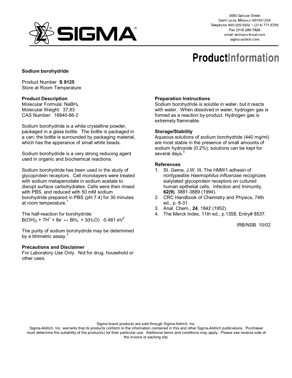 Sodium Borohydride