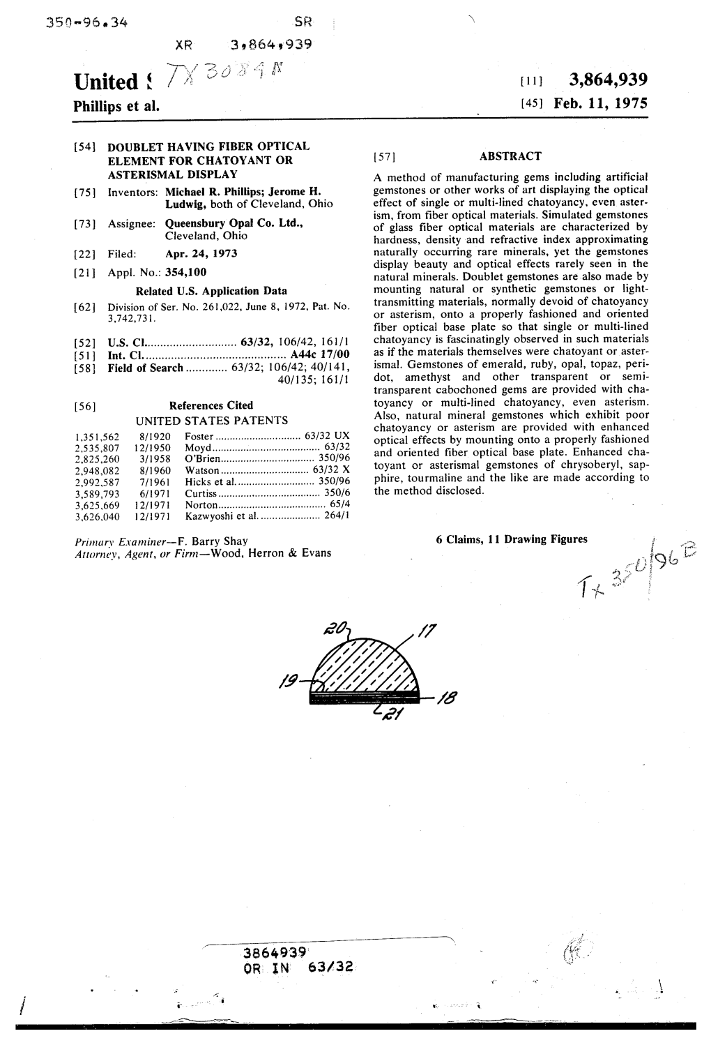 United /7 /Y , , , , in 11 3,864,939 Phillips Et Al