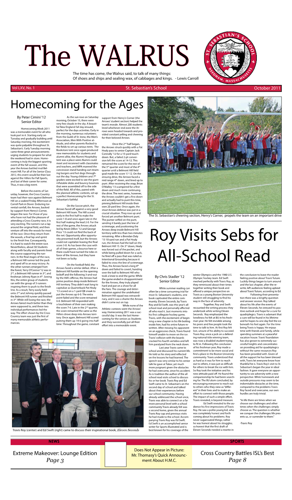 Roy Visits Sebs for All-School Read