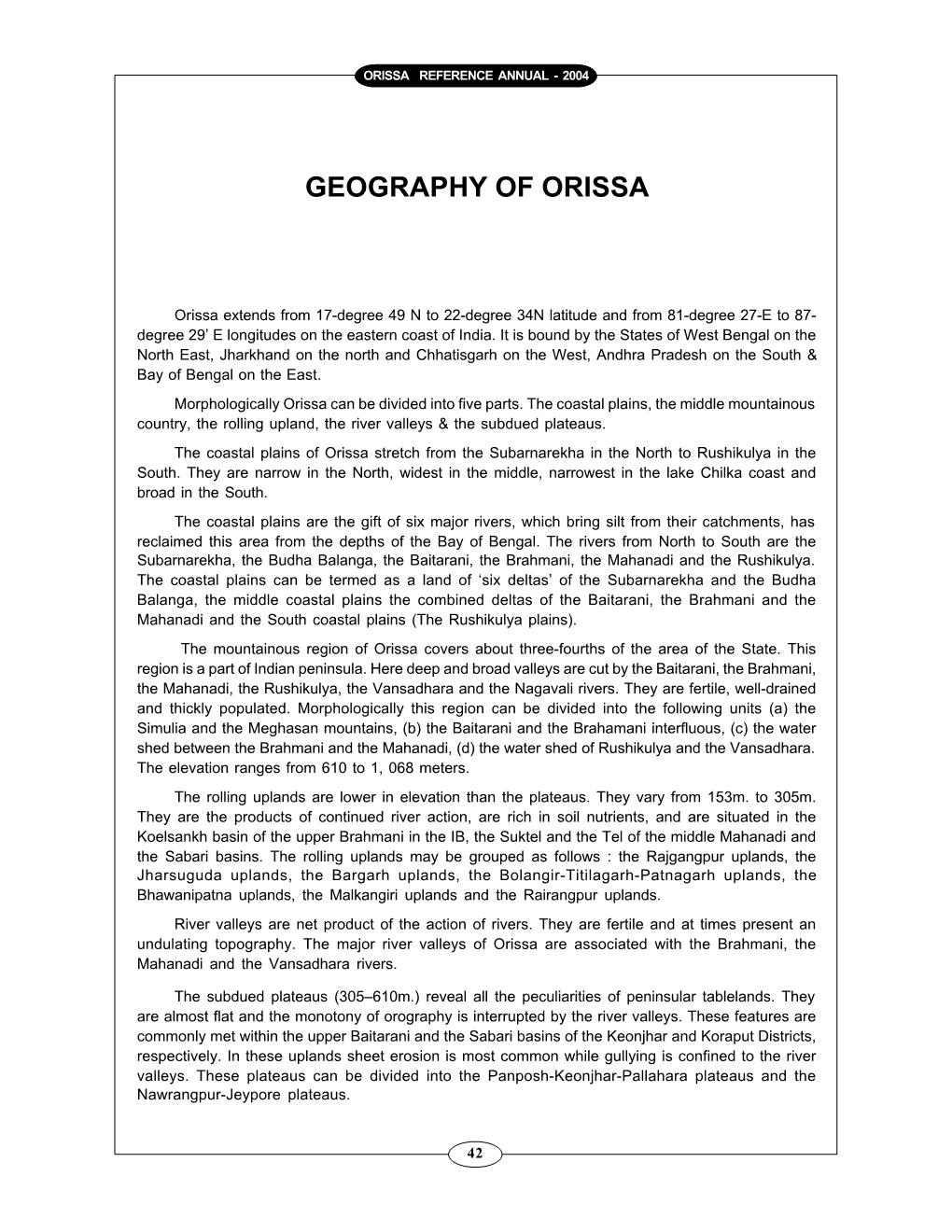 Geography of Orissa