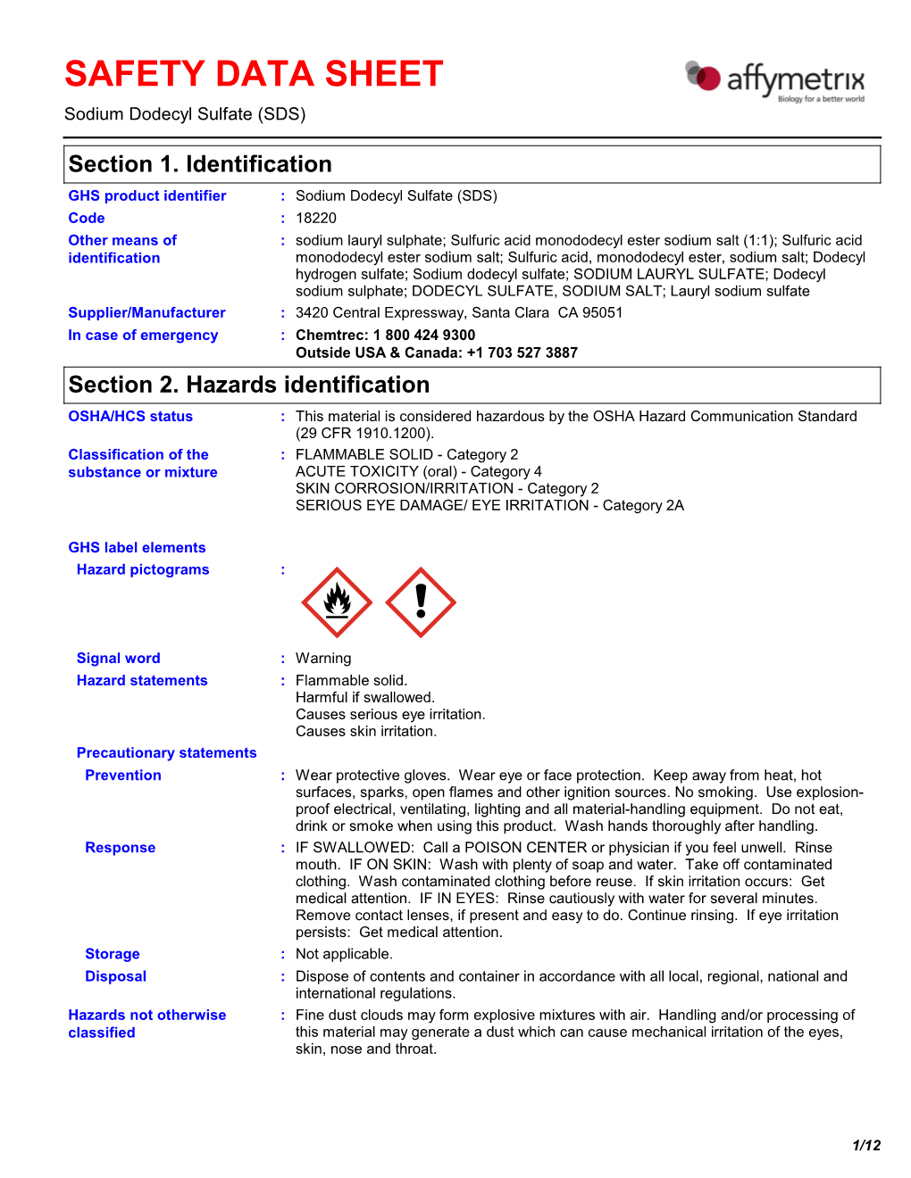 Sodium Dodecyl Sulfate (SDS)