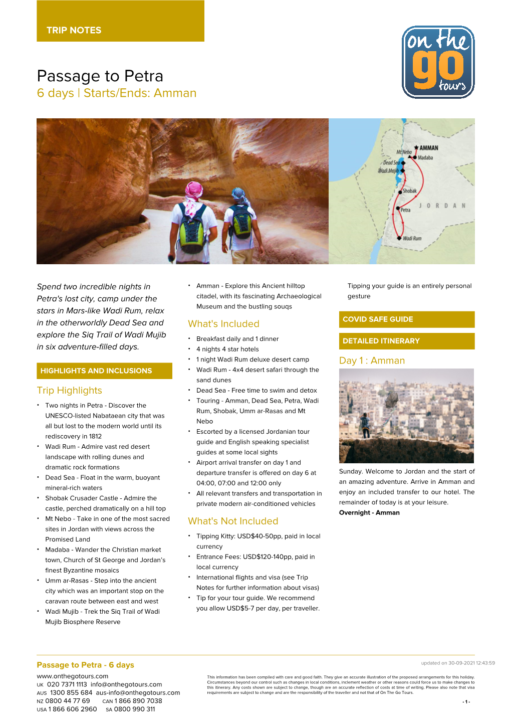 Passage to Petra 6 Days | Starts/Ends: Amman
