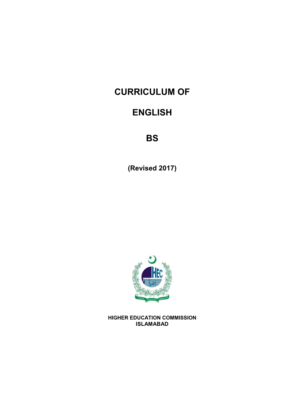 Curriculum of English Bs