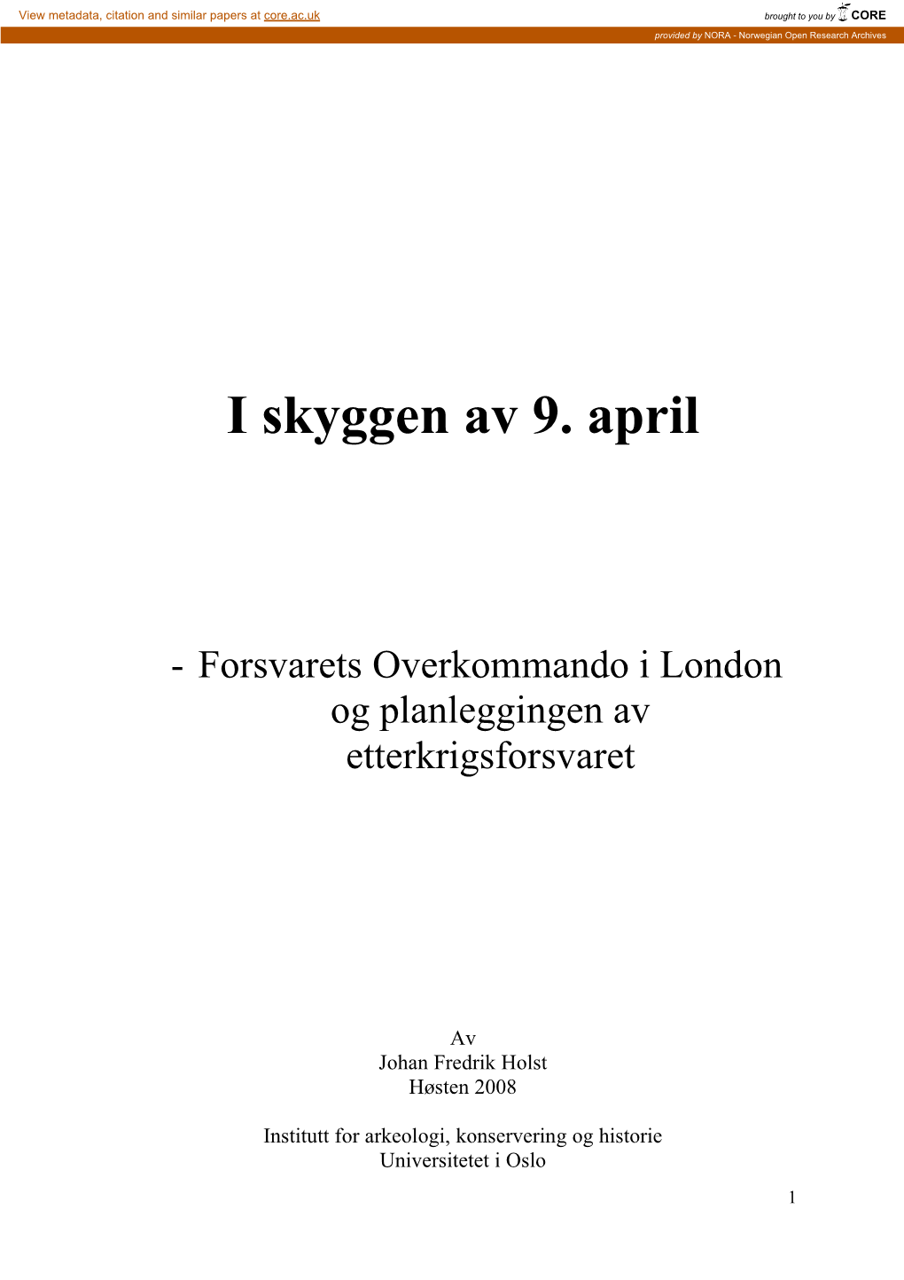 I Skyggen Av 9. April