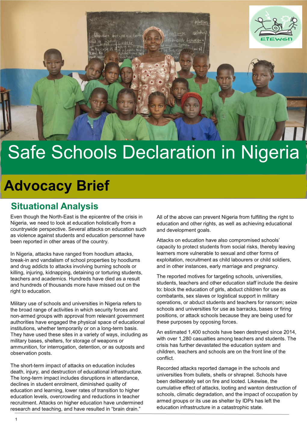 Safe Schools Declaration in Nigeria