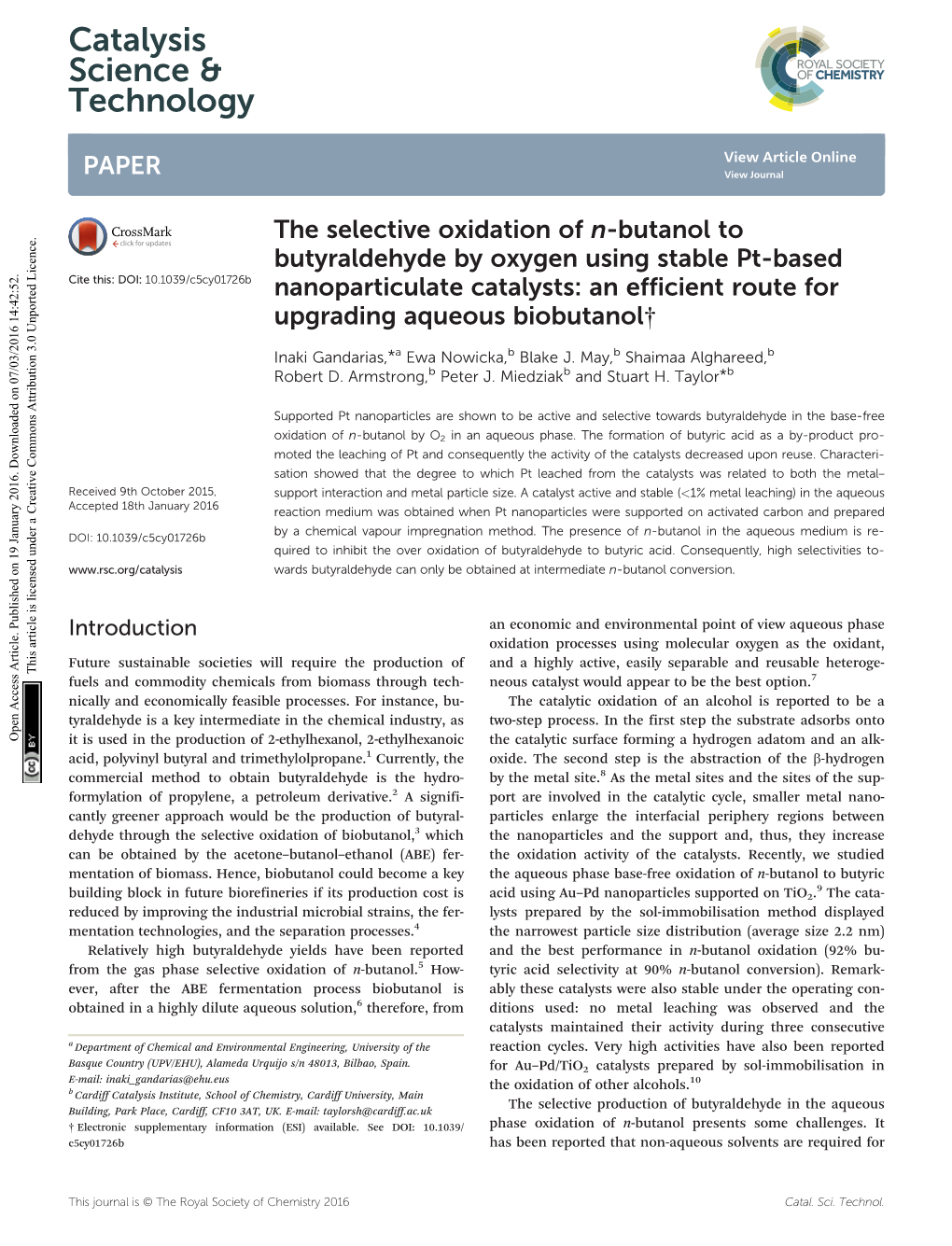 Catalysis Science & Technology