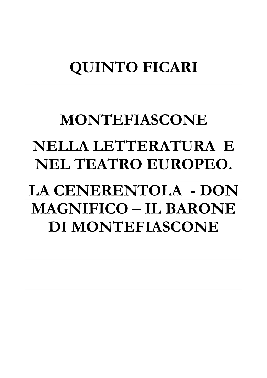 Quinto Ficari Montefiascone Nella Letteratura E Nel