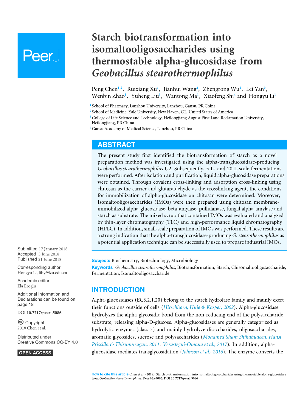 Starch Biotransformation Into Isomaltooligosaccharides Using Thermostable Alpha-Glucosidase from Geobacillus Stearothermophilus