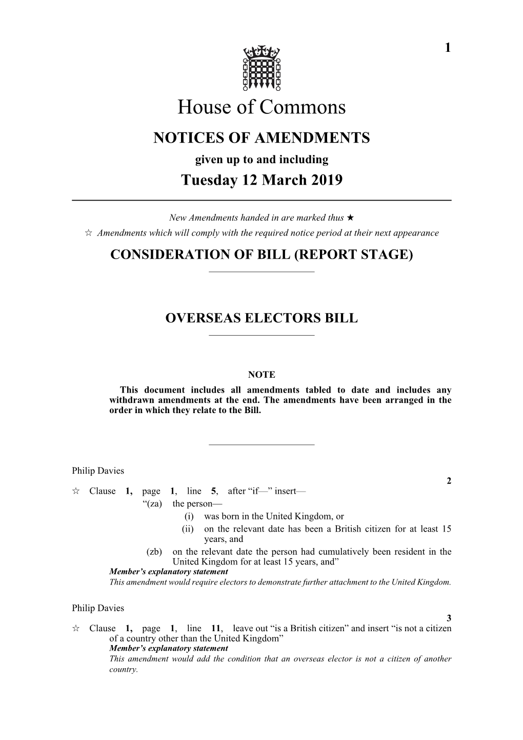Overseas Electors Bill