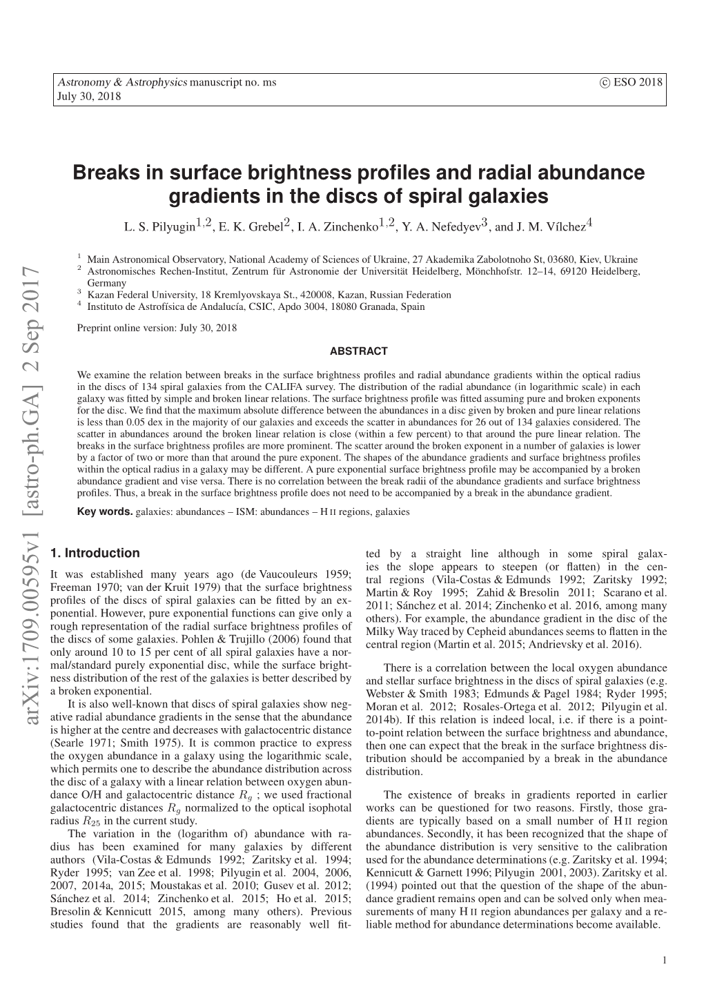 Breaks in Surface Brightness Profiles and Radial Abundance Gradients In