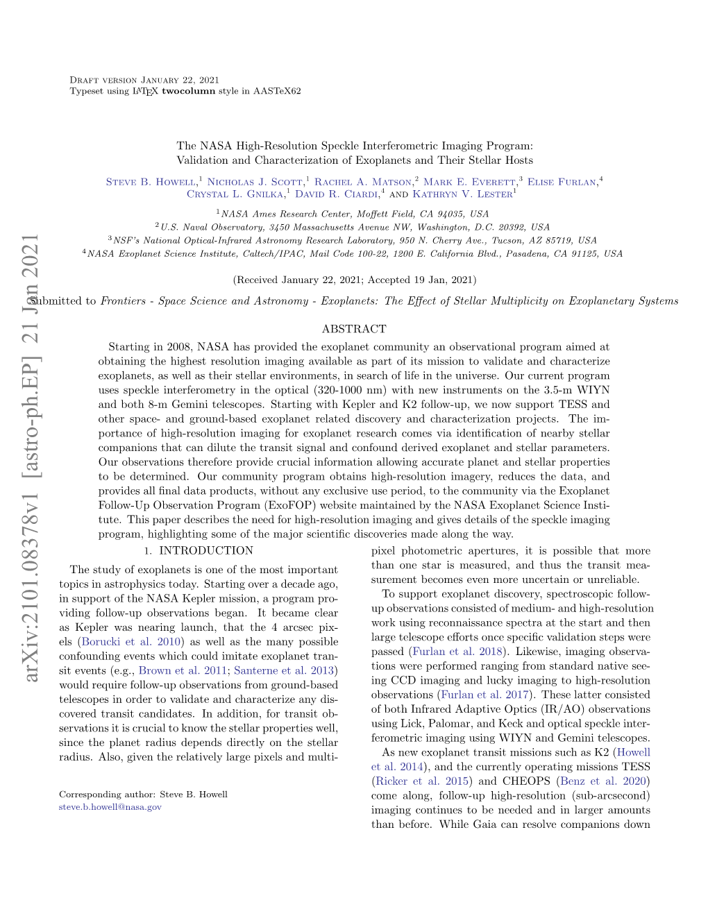 The NASA High-Resolution Speckle Interferometric Imaging Program: Validation and Characterization of Exoplanets and Their Stellar Hosts