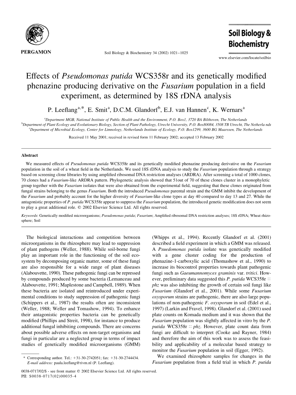 Effects of Pseudomonas Putida Wcs358r and Its Genetically