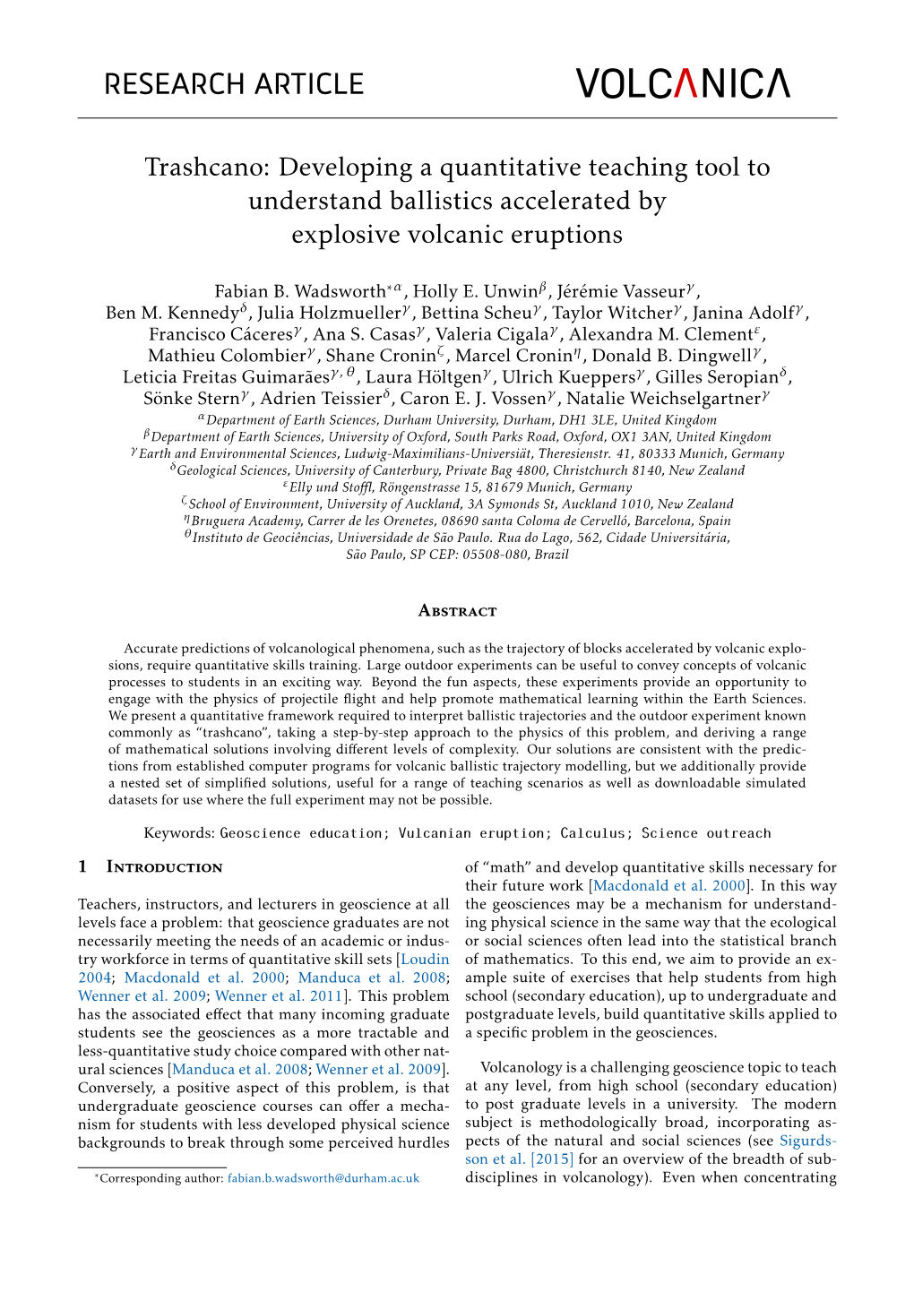 Developing a Quantitative Teaching Tool to Understand Ballistics Accelerated by Explosive Volcanic Eruptions