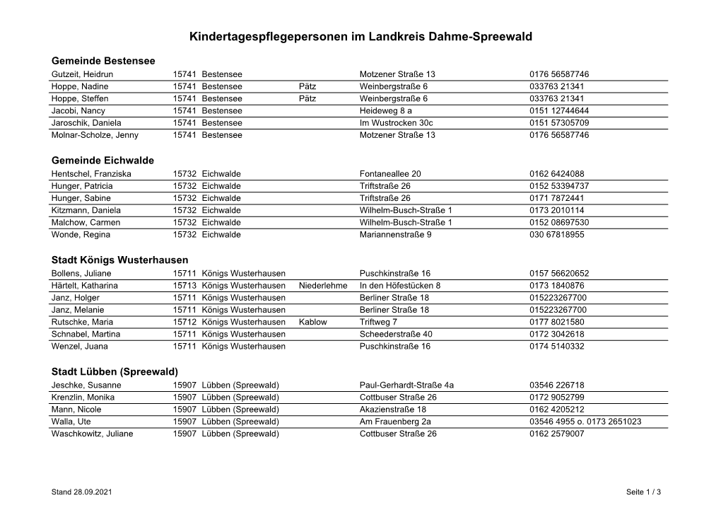 Kitafinder Landkreis Dahme-Spreewald