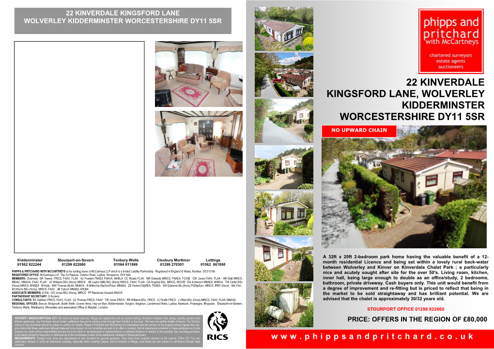22 Kinverdale Kingsford Lane, Wolverley Kidderminster Worcestershire Dy11 5Sr