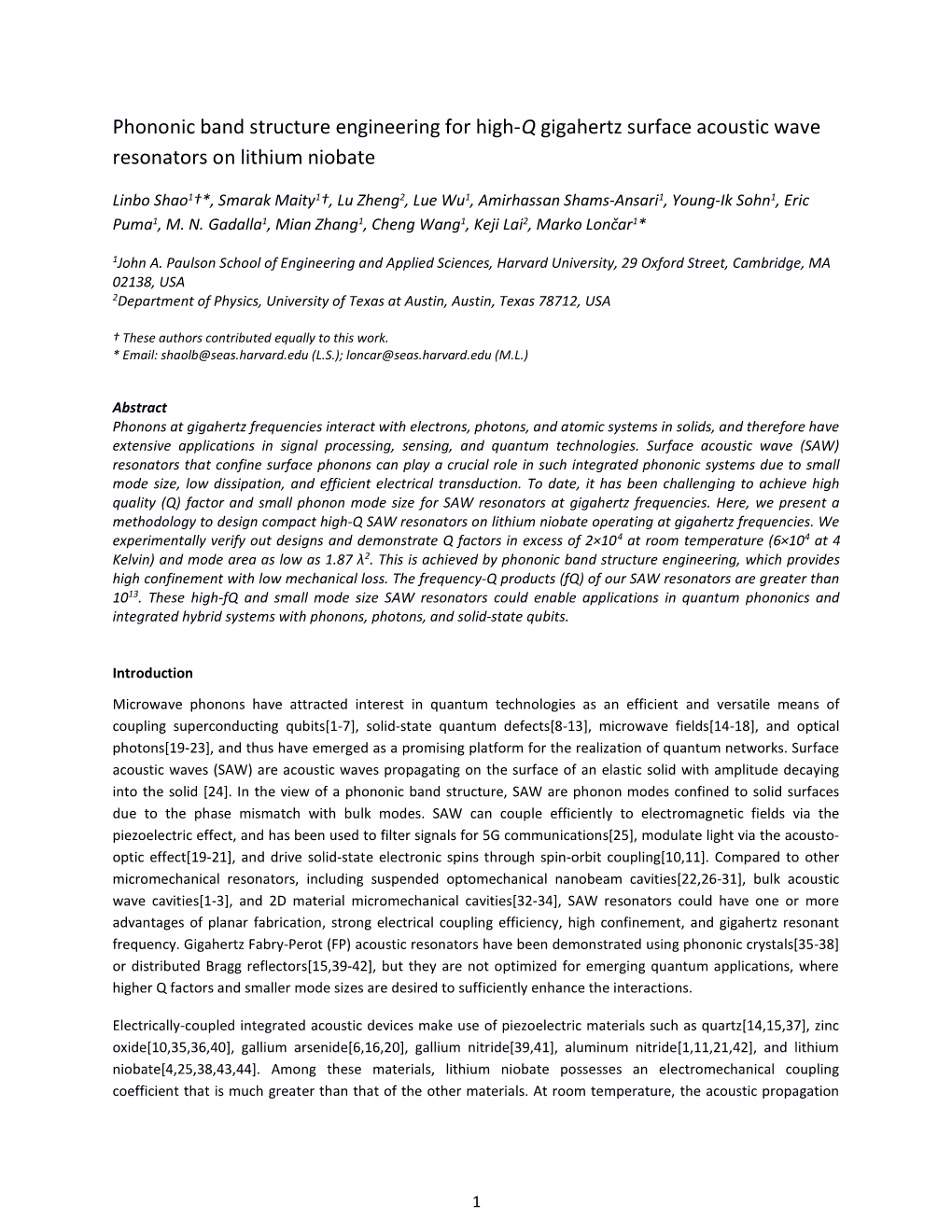 Phononic Band Structure Engineering for High-Q Gigahertz Surface Acoustic Wave Resonators on Lithium Niobate