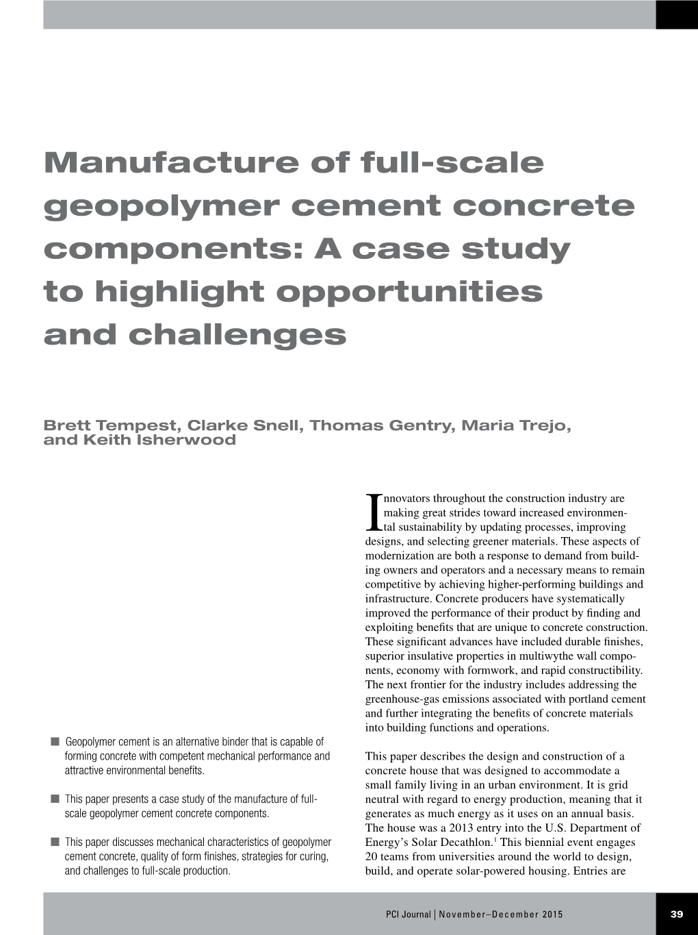 Manufacture of Full-Scale Geopolymer Cement Concrete Components: a Case Study to Highlight Opportunities and Challenges